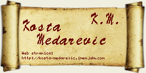 Kosta Medarević vizit kartica